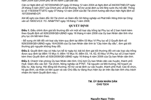 Quyết định 1678/QĐ-UBND điều chỉnh đơn giá bồi thường cây trồng