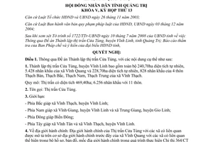 Nghị quyết 10/2008/NQ-HĐND Thành lập thị trấn Cửa Tùng tỉnh Quảng Trị