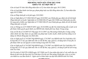 Nghị quyết 05/2008/NQ-HĐND miễn thu lệ phí tỉnh Trà Vinh