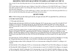 Nghị quyết 42/2008/NQ-HĐND phê chuẩn quyết toán thu, chi ngân sách năm 2007 quận Bình Tân