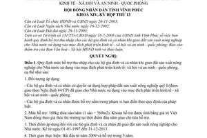 Nghị quyết 20/2008/NQ-HĐND hỗ trợ thu nhập cho các hộ gia đình cá nhân khi nhà nước thu hồi đất sản xuất nông nghiệp