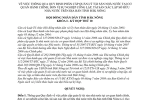 Nghị quyết 03/2008/NQ-HĐND thông qua quy định phân cấp quản lý tài sản nhà nước