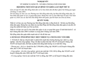 Nghị quyết 45/2008/NQ-HĐND nhiệm vụ kinh tế - xã hội 6 tháng cuối năm 2008 Hội đồng nhân dân quận Bình Tân khóa I, kỳ họp thứ 10