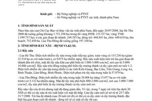 Thông báo 100/BNN-BVTV-BCĐ-TB tình hình dịch rầy nâu bệnh vàng lùn lùn xoắn lá tỉnh phía Nam