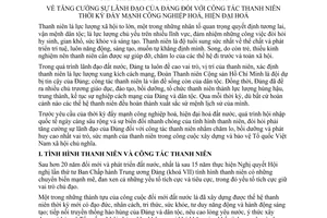 Nghị quyết 25-NQ/TW năm 2008 tăng cường sự lãnh đạo Đảng công tác thanh niên