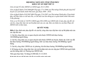 Nghị quyết 15/2008/NQ-HĐND quy định mức phụ cấp đối với cán bộ công chức