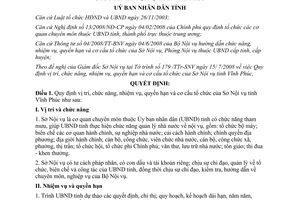 Quyết định 35/2008/QĐ-UBND vị trí chức năng nhiệm vụ quyền hạn Sở Nội vụ Vĩnh Phúc