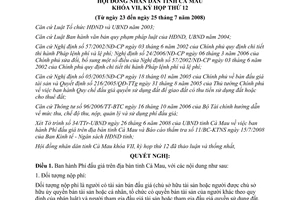 Nghị quyết 01/2008/NQ-HĐND phí đấu giá trên địa bàn Cà Mau