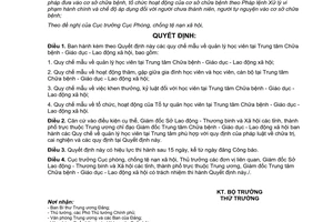 Quyết định 60/2008/QĐ-BLĐTBXH quy chế mẫu về quản lý học viên tại Trung tâm Chữa bệnh - Giáo dục - Lao động xã hội