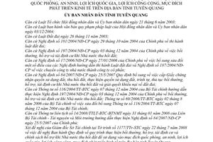 Quyết định 12/2008/QĐ-UBND  quy trình thực hiện bồi thường, hỗ trợ tái định cư khi Nhà nước thu hồi đất Tỉnh Tuyên Quang