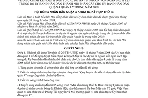 Nghị quyết 45/2008/NQ-HĐND điều chỉnh kế hoạch đầu tư các dự án từ nguồn vốn ngân sách tập trung