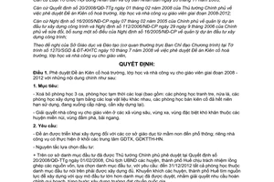 Quyết định 1697/QĐ-UBND năm 2008 Kiên cố hoá trường lớp học và nhà công vụ