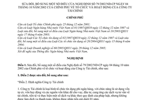 Nghị định 81/2008/NĐ-CP tổ chức hoạt động của Công ty Tài chính sửa đổi Nghị định 79/2002/NĐ-CP