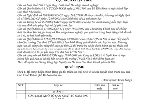 Quyết định 9776/QĐ-CT-THNVDT bổ sung bảng giá tối thiểu ô tô