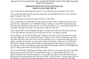 Nghị quyết 07/2008/NQ-HĐND Quy định phân cấp quản lý tài sản nhà nước