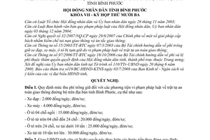 Nghị quyết 16/2008/NQ-HĐND mức thu phí trông giữ