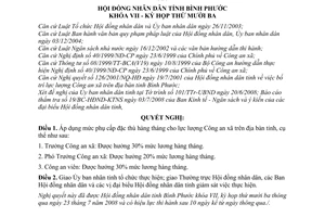 Nghị quyết 18/2008/NQ-HĐND áp dụng mức phụ cấp đặc thù hàng tháng cho lực lượng