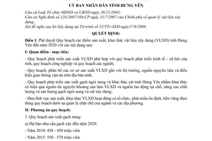 Quyết định 17/2008/QĐ-UBND phê duyệt Quy hoạch điểm sản xuất, khai thác vật liệu