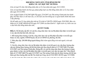 Nghị quyết 07/2008/NQ-HĐND phụ cấp cán bộ bộ phận tiếp nhận trả kết quả Bình Phước