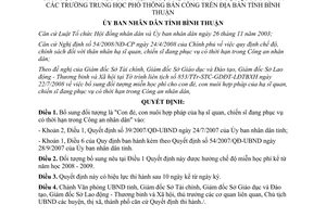 Quyết định 59/2008/QĐ-UBND học sinh miễn học phí Bình Thuận