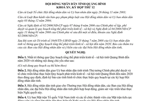 Nghị quyết 90/2008/NQ-HĐND quy hoạch phát triển kinh tế xã hội Quảng Bình đến 2020