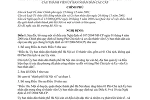 Nghị định 82/2008/NĐ-CP sửa đổi 107/2004/NĐ-CP số lượng Phó Chủ tịch và cơ cấu thành viên Ủy ban