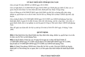 Quyết định 24/2008/QĐ-UBND chức năng nhiệm vụ quyền hạn Sở Nội vụ Quảng Nam