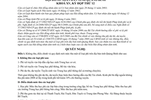 Nghị quyết 88/2008/NQ-HĐND không thu, điều chỉnh quy định mới mức thu phí trên địa bàn tỉnh Quảng Bình