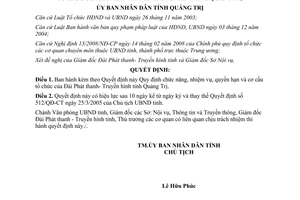 Quyết định 19/2008/QĐ-UBND chức năng nhiệm vụ Đài Phát thanh Truyền hình Quảng Trị