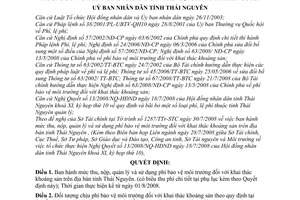 Quyết định 41/2008/QĐ-UBND mức thu nộp quản lý sử dụng phí bảo vệ môi trường