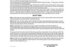 Quyết định 51/2008/QĐ-UBND tập định mức dự toán chuyên ngành vận tải hành khách công cộng bằng xe buýt trên địa bàn Thành phố Hà Nội