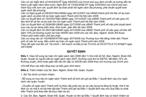 Quyết định 50/2008/QĐ-UBND ngân sách thành phố 2008