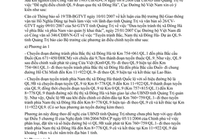 Công văn 3482/CĐBVN-GT tuyến tránh Bắc, Nam thị xã Đông Hà - Dự án QL 9