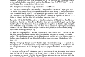 Công văn 3235/TCT-TNCN  hướng dẫn vướng mắc trong hồ sơ, thủ tục hoàn thuế thu nhập  người có thu nhập cao