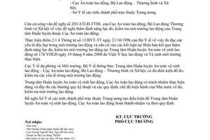 Công văn  1542/DPMT-LĐ Chấp thuận đo đạc, kiểm tra môi trường lao động