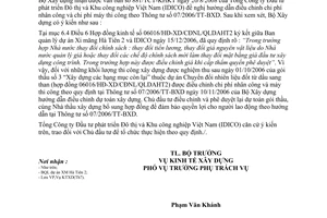 Công văn 165/BXD-KTXD Hướng dẫn thực hiện TT 07/2006/TT-BXD hướng dẫn điều chỉnh chi phí nhân công và chi phí máy thi công