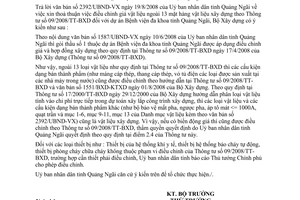 Công văn  1787/BXD-KTXD Hướng dẫn thực hiện TT 09/2008/TT-BXD điều chỉnh giá vật liệu ngoài 13 mặt hàng vật liệu xây dựng