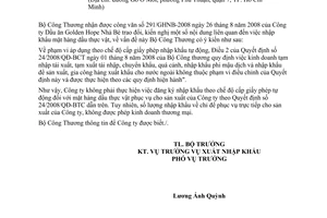 Công văn 7661/BCT-XNK nhập khẩu dầu thực vật