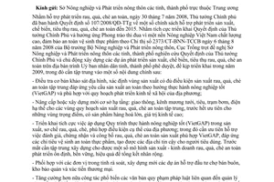 Công văn  1087/TT-CCN triển khai QĐ 107/QĐ-TTg  chính sách hỗ trợ phát triển sản xuất, chế biến, tiêu thụ rau quả chè an toàn