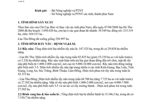 Công văn 109/BNN-BVTV-BCĐ-TB Tình hình dịch rầy nâu, bệnh vàng lùn, lùn xoắn lá
