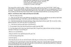 Công văn 4464/LĐTBXH-DN báo cáo đánh giá tình hình thực hiện kế hoạch 2008 và xây dựng kế hoạch 2009