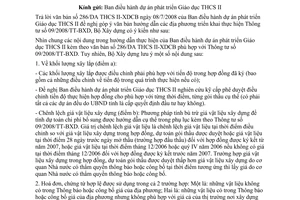 Công văn  129/BXD-KTXD hướng dẫn áp dụng TT 03/2008/TT-BXD và TT 09/2008/TT-BXD hướng dẫn thực hiện của Ban điều hành dự án phát triển Giáo dục THCS 2