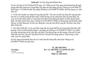 Công văn  127/BXD-KTXD Hướng dẫn thực hiện TT 09/2008/TT-BXD điều chỉnh giá và hợp đồng xây dựng do biến động giá