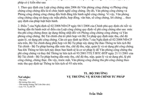 Công văn  2618/BTP-HCTP  hướng dẫn sử dụng biểu mẫu và thu phí công chứng