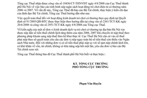 Công văn  3107/TCT-KK quyết toán thuế đối với hoạt động kinh doanh trò chơi điện tử có thưởng