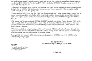 Công văn  7723/BGDĐT-GDTrH Hướng dẫn dạy môn Tin học tự chọn lớp 8 năm học 2008-2009