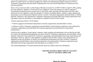 Official Dispatch No. 2932/TCT-CS, on Value-added tax policies