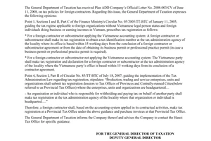 Official Dispatch No. 3081/TCT-HT on Sale of invoices to foreign contractors