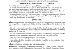 Quyết định 45/2008/QĐ-BTTTT giá cước bản tin nhắn và tỷ lệ chia giá cước bản tin nhắn đến Cổng thông tin điện tử nhân đạo Quốc gia