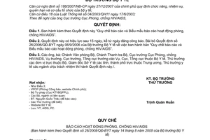 Quyết định 28/2008/QĐ-BYT Quy chế báo cáo và Biểu mẫu báo cáo hoạt động phòng, chống HIV/AIDS